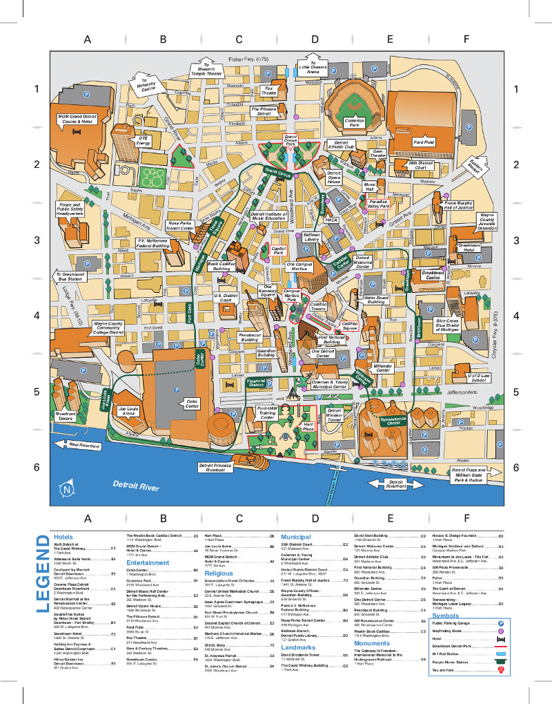 Carte du métro de Detroit