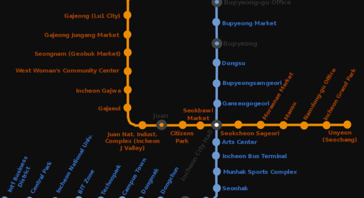 Mapa del metro de Incheon