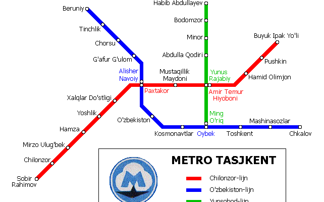 Tashkent metro map