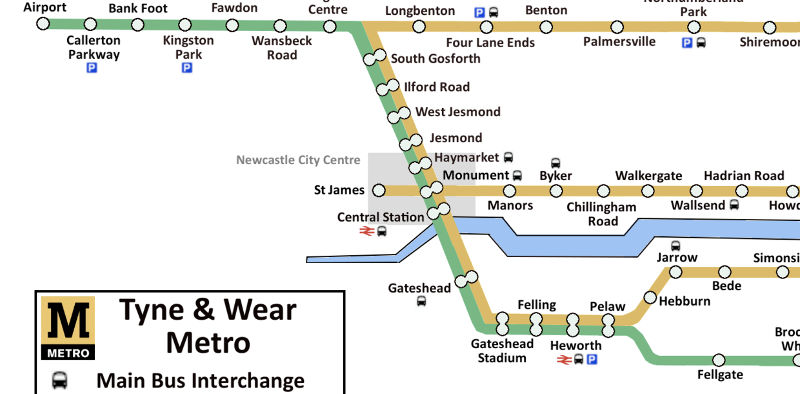 Newcastle Buses Map