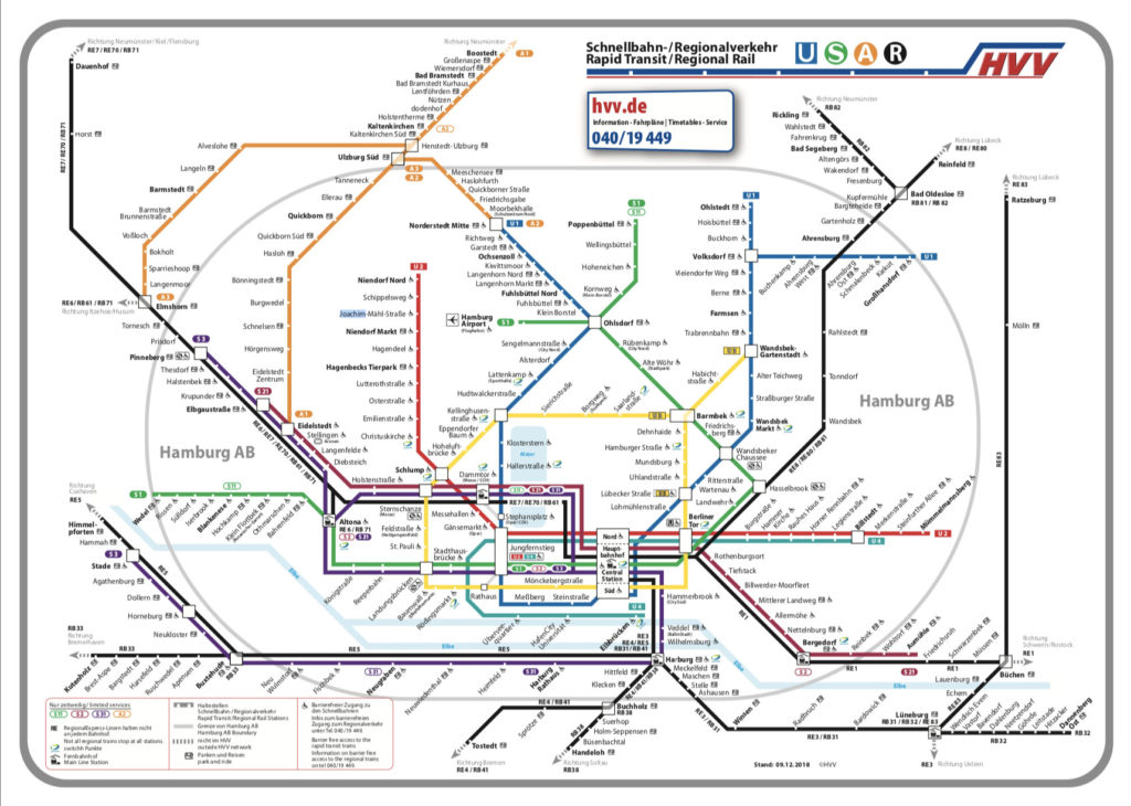 Mapa del metro de Hamburgo