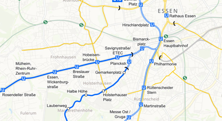 Essen stadtbahn map