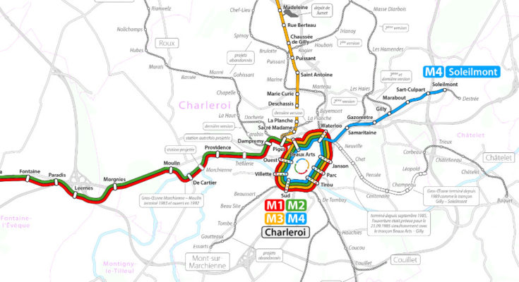 Charleroi light metro map